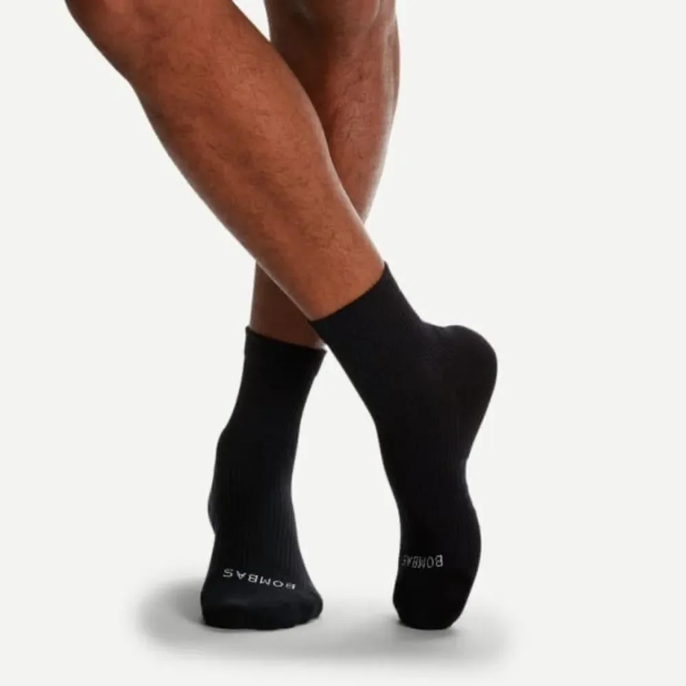BOMBAS Modern Rib Quarter Sock 4-Pack Blk/Grey/white size large New With Tags